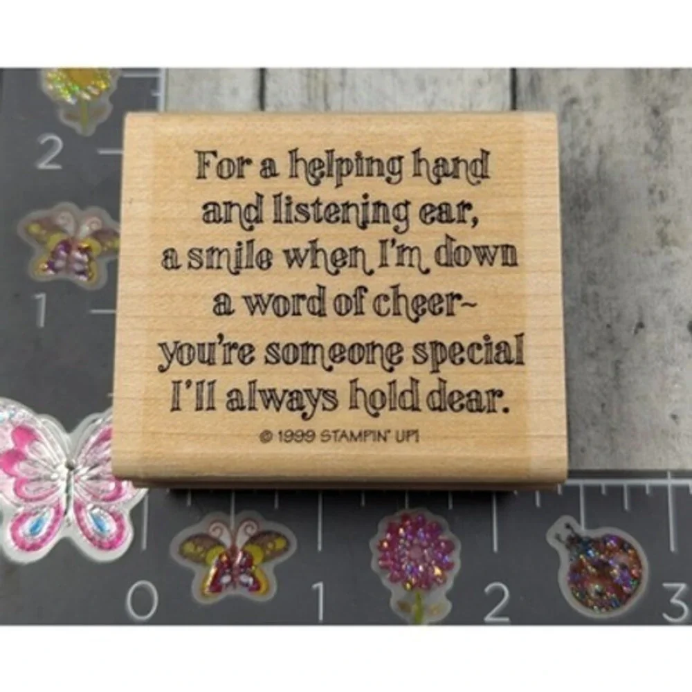 Stampin' Up! Helping Hand Listening Ear Hold Dear 1999 Rubber Stamp Wood #K22